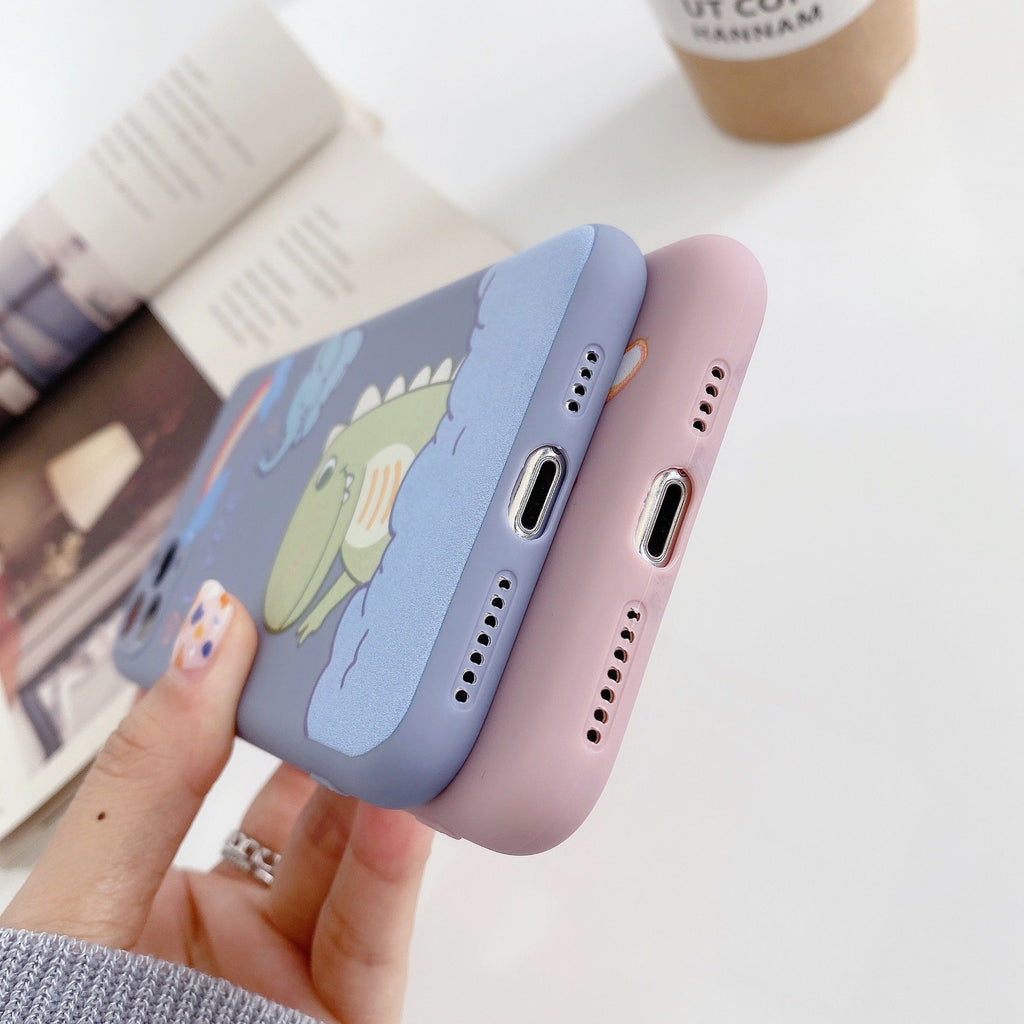 Compatible with Apple, Compatible with Apple , Cartoon Soft Shell For 12mini11promax Apple XXSXRSE Mobile Phone Case Iphone78plus
