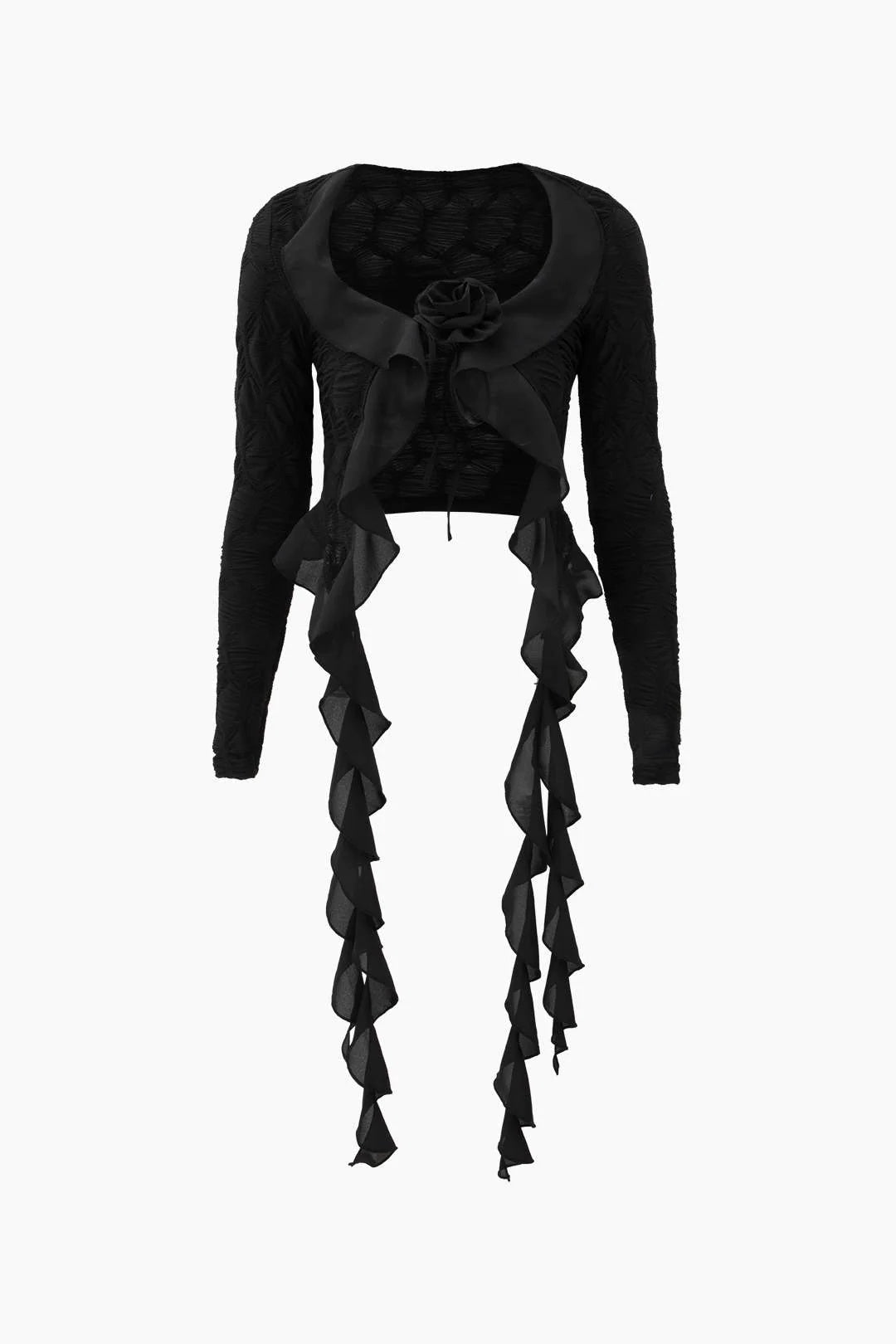 Flowers Decorate Long Sleeve Tops