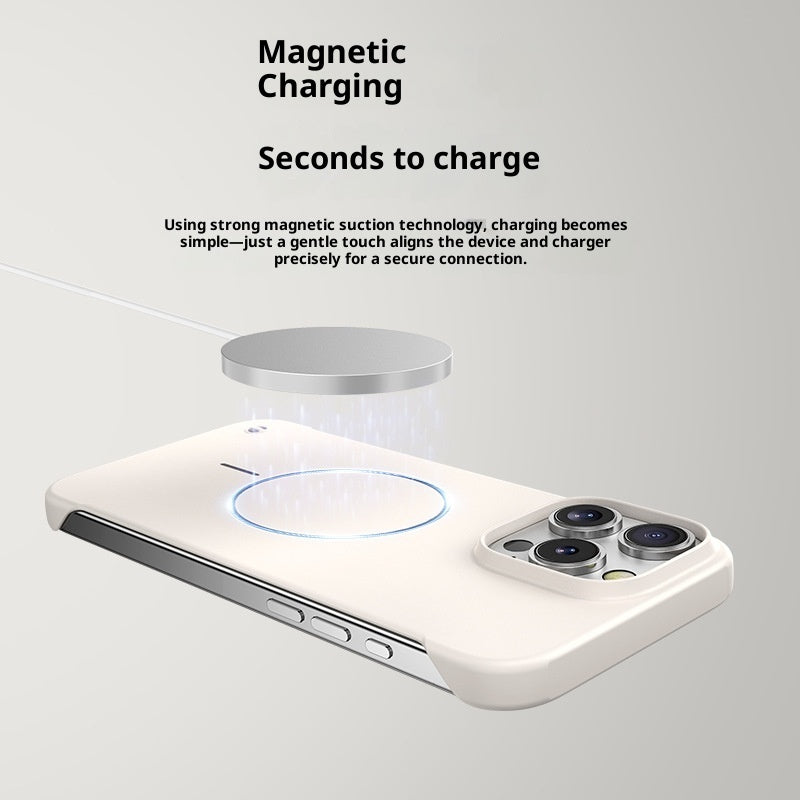 Fine Circle Magnetic Suction Suitable For 17promax Frameless Case 16 Skin Feeling Half Pack Protective Cover 14